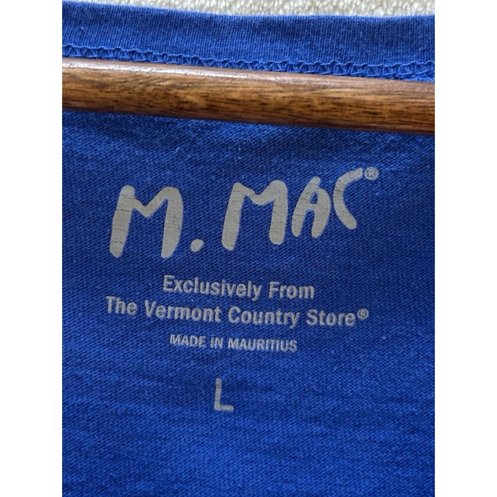 M. Mac Women’s Sleeveless Tank Large Blue Fish Print Coastal Resort Beach Top - Picture 9 of 10